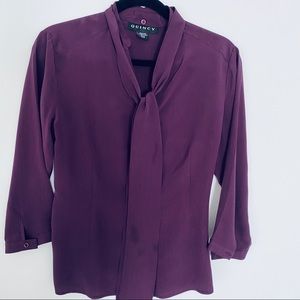 Quincy Custom 100% Silk Blouse Size Petite 38 C/D